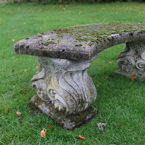 Reconstituted Curved Stone Bench Garden Items