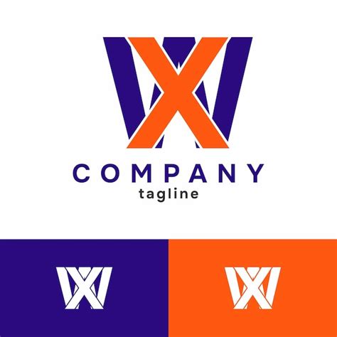 Diseño De Logotipo De Letra Xw Vector Premium