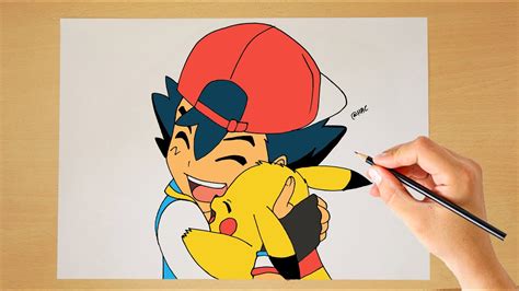 Drawing Ash Ketchum And Pikachu How To Draw Ash Ketchum And Pikachu