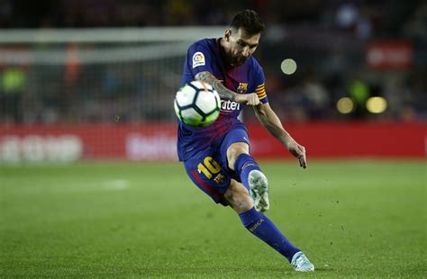 Messi Kicking A Soccer Ball