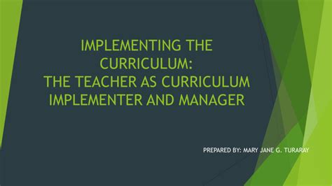 Implementing The Curriculum