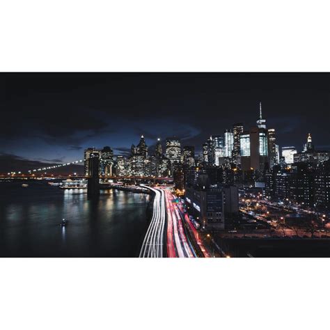 Fototapet Autoadeziv Pvc New York Ul Pe Timp De Noapte 400 X 250 Cm