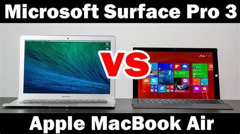 Microsoft Surface Pro 3 Vs 13 Macbook Air Full Comparison Youtube