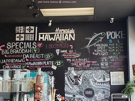 Menu At Homestyle Hawaiian Restaurant National City