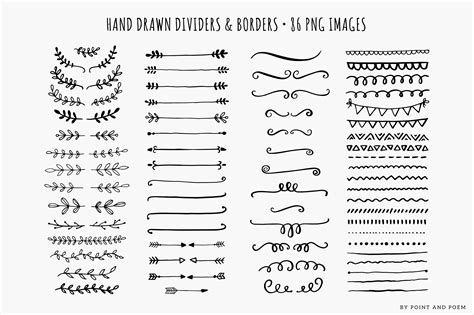 Hand Drawn Dividers Laurels & Arrows | How to draw hands, Draw dividers ...