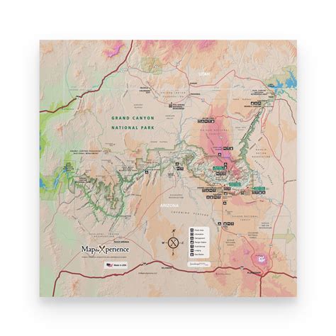 Grand Canyon National Park Map Poster Free Mobile Map - Etsy