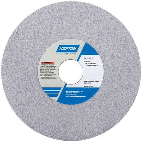 Norton Type 1 Aluminum Oxide Straight Grinding Wheel 7 In 1 14 In Arbor Hole Size 60 Grit