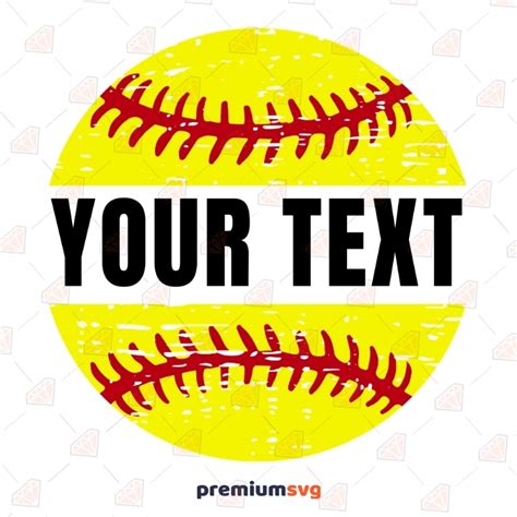 Softball Svg Softball Vector File Premium Svg