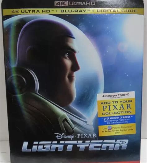 DISNEY PIXAR LIGHTYEAR 4K Ultra Hd Blu Ray Digital Code Slipcover