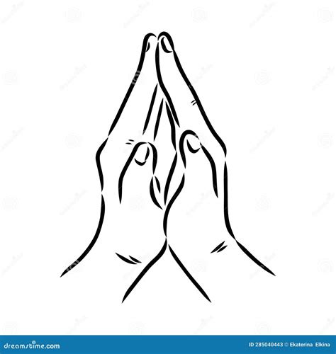 Hands Folded In A Prayer To God Hands In Prayer Vector Stock Illustration Illustration Of