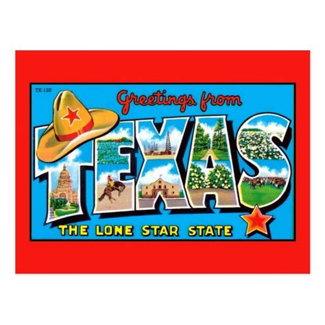 Greetings From Texas The Lone Star State Postcard Zazzle