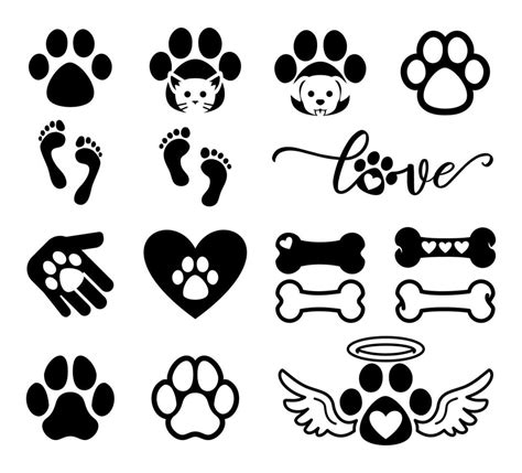 cute paw print designs dog  cat paws  vector art  vecteezy