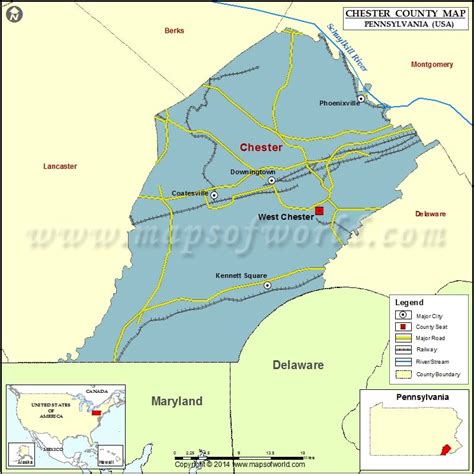 Chester County Map Pennsylvania