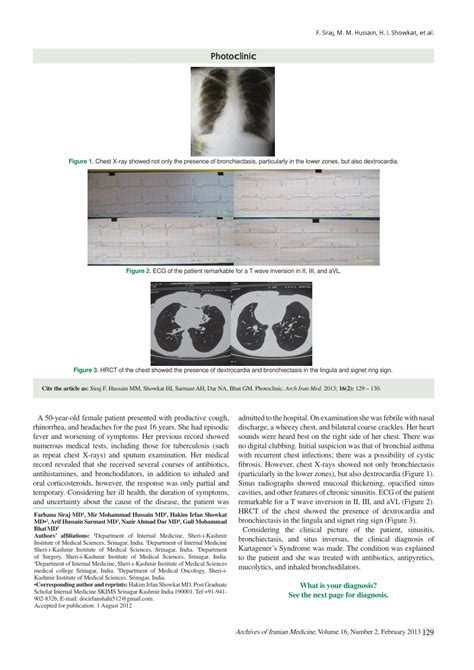 (PDF) Photoclinic Diagnosis: Kartagener's Syndrome