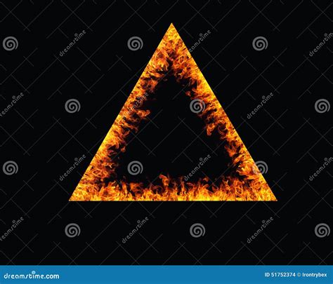 Triangle Fire Flames Frame On Background Stock Illustration Image