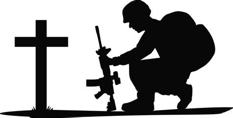 Pix For Soldier Kneeling In Prayer Soldier Silhouette Fallen