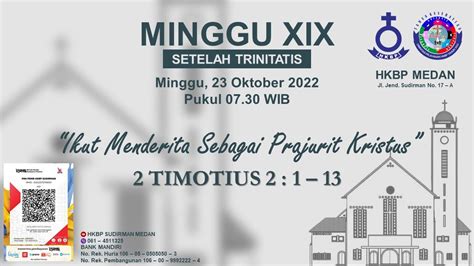 Ibadah Minggu Xix Setelah Trinitatis Hkbp Medan Sudirman Minggu 23