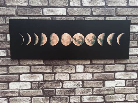 Moon Phases Canvas Lunar Eclipse Wall Art Moon Poster Moon Wall Art