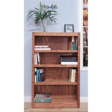 Bowery Hill Traditional Tall Shelf Wood Bookcase In Dry Oak