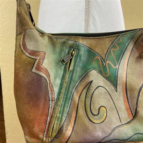 Anuschka Bags Anushka Sunset Abstract Hand Painted Leather Hobo