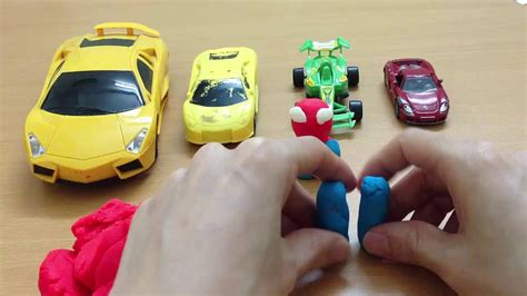 Play Doh Spiderman Surprise Eggs Pixar Cars Lightning McQueen And