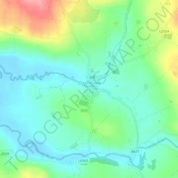 Topografische Karte Clashmore H He Relief