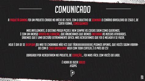 Paquet Gaming On Twitter Obrigado Por Tudo Leiam O Texto Na