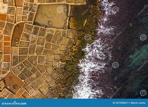 Salt Pans in Malta, Aerial Dorne View Stock Image - Image of beach ...