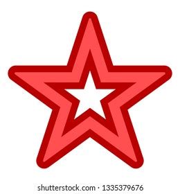 Star Symbol Icon Red Simple Hollow Stock Vector Royalty Free