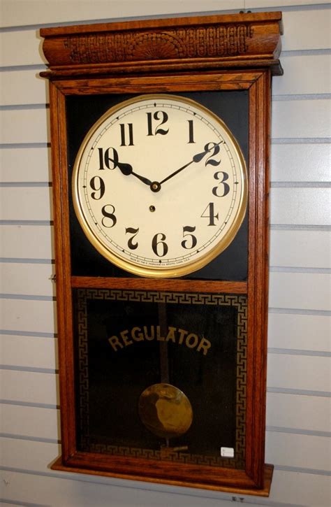 Ingraham Oak Store Regulator Clock Clockpricescom