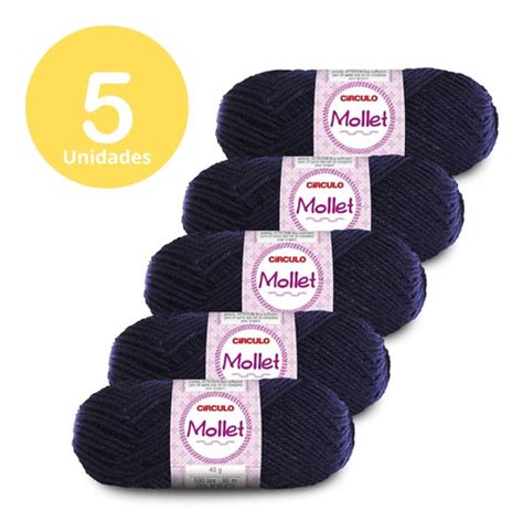 Kit 5 Novelos Lã Mollet Círculo 40g Crochê Escolha As Cores MercadoLivre