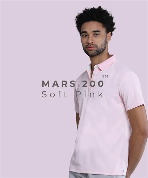 Plain Mars 200 Soft Pink Micro Polyester Polo Neck Men T Shirt At Rs