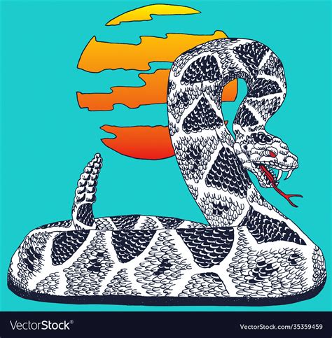 Portrait a rattlesnake about to strike Royalty Free Vector