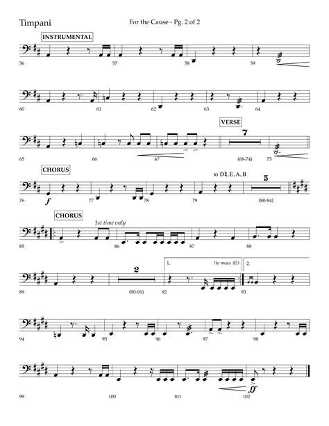 For The Cause Choral Anthem Satb Timpani Sheet Music Pdf Lifeway