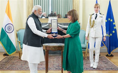 Pm Conferred With The Grand Cross Of The Order Of Honour By The