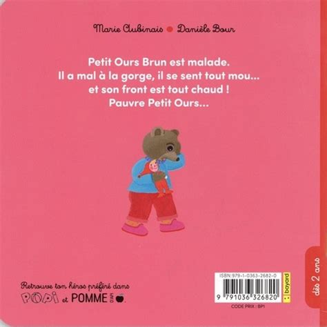 Petit Ours Brun Petit Ours Brun Est Malade Marie Aubinais Livres