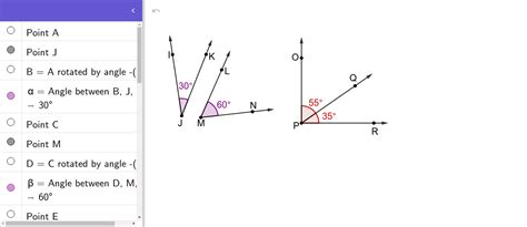 Complementary Angles Examples Geogebra