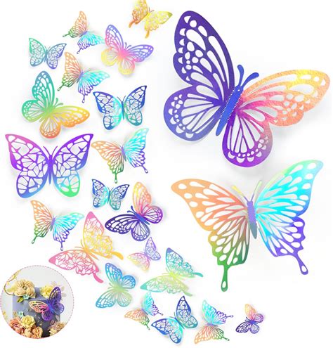 48 Pièces 3D Papillon Stickers MXTIMWAN Muraux Décoration Realiste