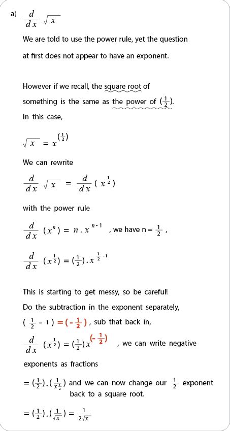 Examples Showing Differentiation Using The Power Rule