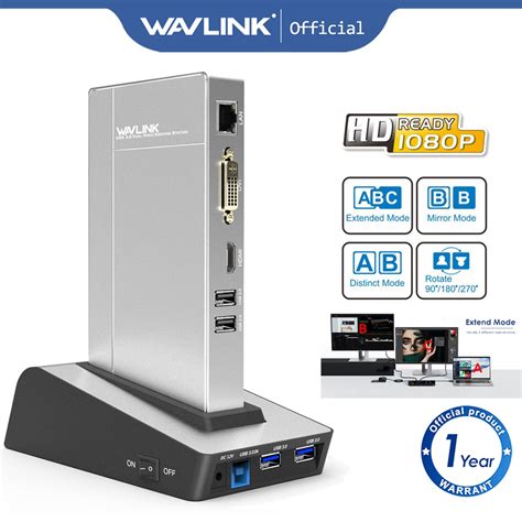 Wavlink Usb Aluminum Displaylink Universal Docking Station With Hdd