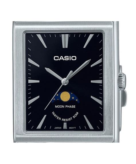 Reloj Casio Est Ndar Anal Gico Con Fase Lunar De Acero Inoxidable Y