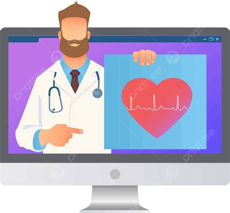 Concepto De Medicina En Línea Consultar Telemedicina Del Corazón Vector Png Consultar Corazón