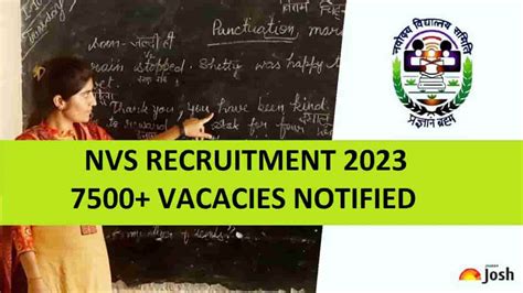 NVS Recruitment 2023 7500 Vacancies To Be Filled For PGT TGT And