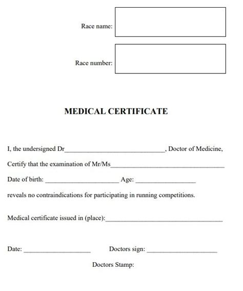 Medical Certificate Templates 26 Free Printable Word Pdf