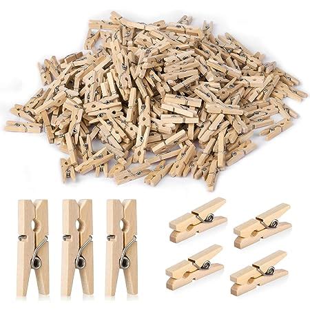 BESTOMZ 100 Pièces Mini Pinces à Linge en Bois Petite Clips de Papier