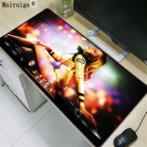 Mairuige Dj Girl Sexy Large Gaming Mouse Pad Lock Edge Mouse Mat For