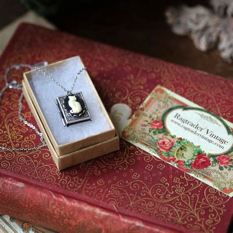 Cameo Cat Book Locket Choose A Style In Book Locket Locket Cameo