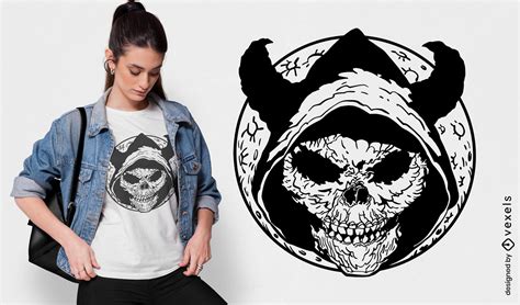 Descarga Vector De Diseño De Camiseta De Monstruo De Calavera De Halloween