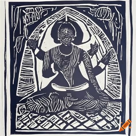 Linocut Artwork Titled Achaphubuil On Craiyon