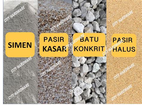 Ready Stock 1 Kg Cement Pasir Kasar Pasir Halus Batu Konkrit